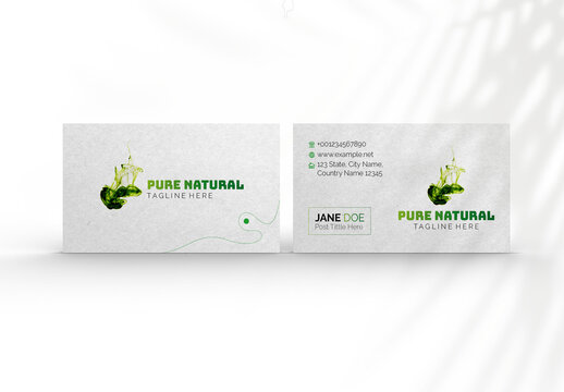 Green Abstract Splash Organic Business Card