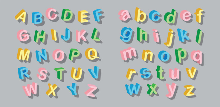Colorful alphabet illustration featuring uppercase and lowercase letters suitable for children education and classroom learning materials.
