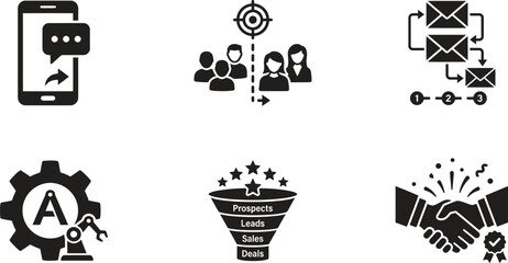 Fototapeta premium Business development process with marketing and sales funnel concept
