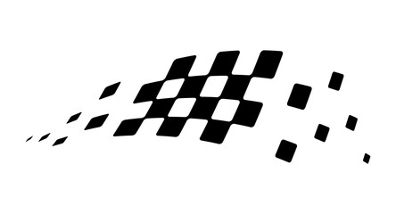 Asymmetric racing flag icon, drifting checkered motorsport symbol for car decals, race graphics and esports branding. PNG with transparent background © Hasheb Anzar