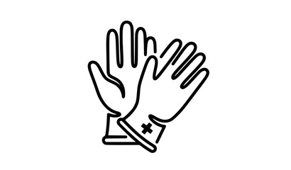 Fototapeta premium Protective Gloves Outline Icon