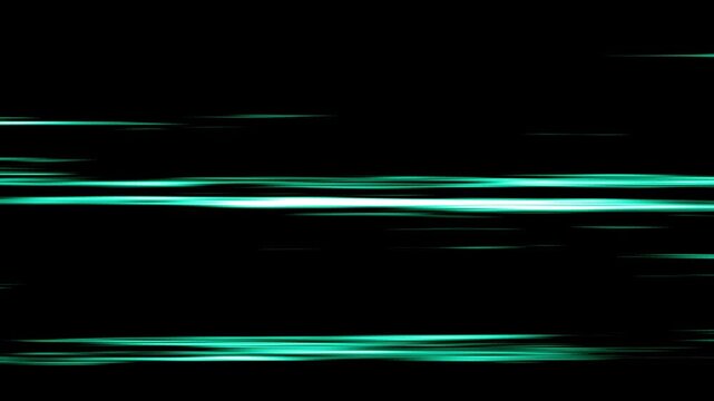 Dynamic 2D Motion Graphic Overlay, Cartoon magic speed lines isolated on a black background. cartoon Horizontal Speed Lines Seamless, speed line moves attack effect animation, manga speed line. 4K