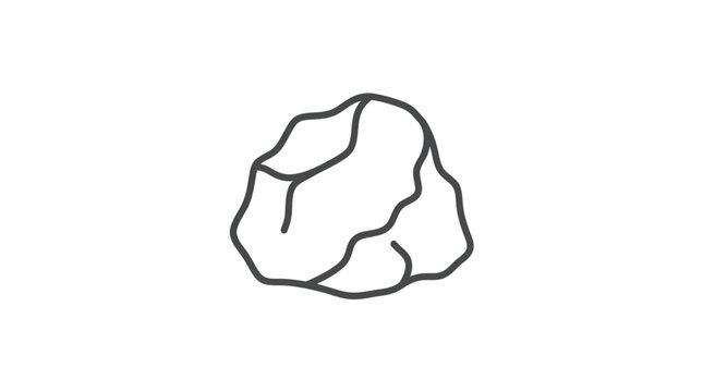 Simple Line Drawing of a Rough Stone Rock.