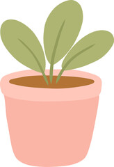 Fototapeta premium Minimal pastel houseplant in pink pot illustration on light background, perfect for home decor, lifestyle branding
