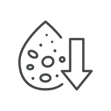 Cholesterol Management Line Icon. Blood Lipid Reduction and Cardiovascular Risk Control Medical Symbol, Editable Stroke Vector Isolated on White.