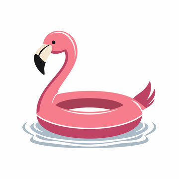 Pink Flamingo Pool Float Illustration