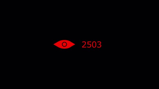  5000 views animation with view icon in 4K animation with alpha channel on transparent background five thousand views animation