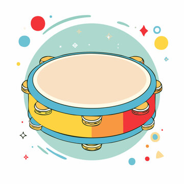 Colorful Tambourine Illustration