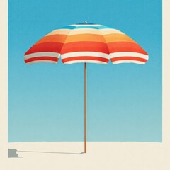 Obraz premium Colorful beach umbrella illustration.