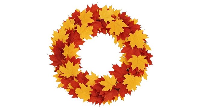 Independence day transparent maple leaf wreath festive autumn patriotic decoration