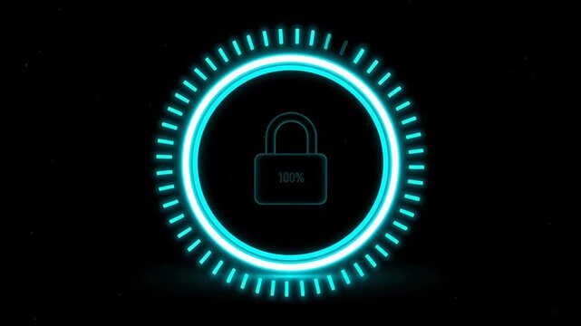 Mel neon padlock shows full circular progress ring during locking sequence