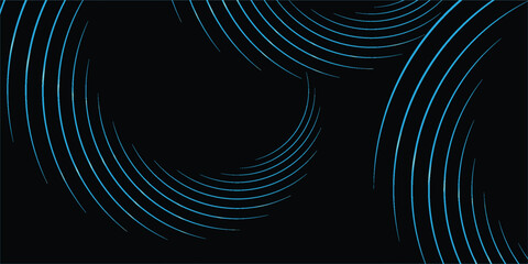 Abstract dark background with teal concentric curved lines and glowing arcs. © MohSamsudin