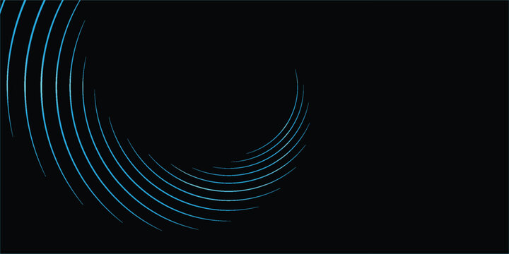 Minimal dark background with teal concentric curved lines.
