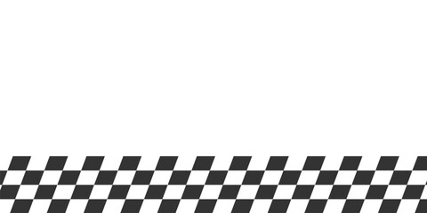 Fototapeta premium Checkered flag border on white background with finish line race car moto sport competition abstract background challenge tournament automotive formula 1 motocross endurance