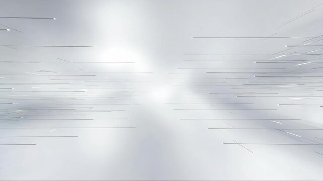 Abstract thin lines floating in space in minimal style on light background, concept of futuristic motion and technological flow