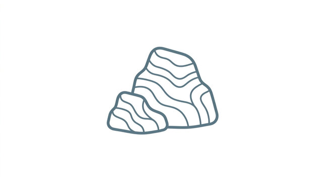 Stylized illustration of two layered rocks.