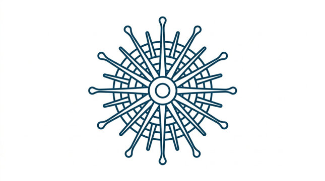 Stylized Compass Rose Nautical Symbol Illustration.