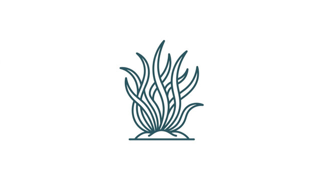 Stylized illustration of a green seaweed plant.