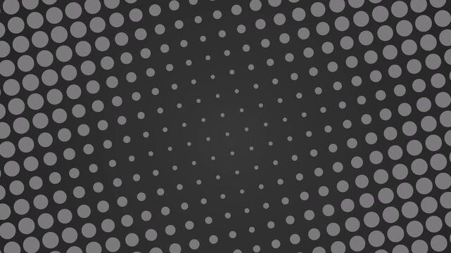 looping abstract animated video of a background with white circles moving like waves forming diamonds, with a rotating camera angle, suitable for business and corporate needs