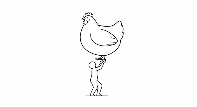 Person Holding Giant Chicken Above Head