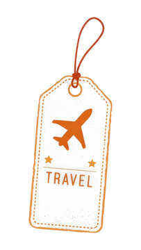 PNG Vintage travel luggage tag design.