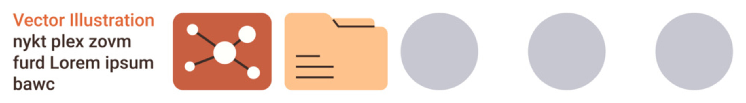 Data organization, cloud storage, network security, digital workflow, file sharing, information transfer. Circular diagram and folder graphic. Data organization and network security concept