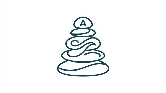 Zen stone stack with letter A on top.