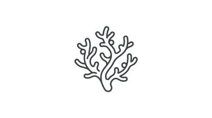 Obraz premium Stylized Outline Drawing of a Branching Coral.