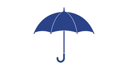 Obraz premium Blue Umbrella Icon on White Background, Minimalist Design, Weather Protection Symbol