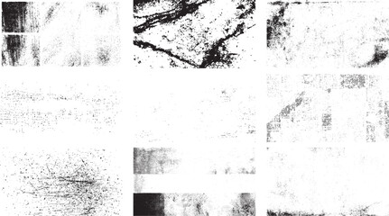 Fototapeta premium Vintage Grunge Overlay Texture Set with Grainy Letterpress Effects and Distressed Halftone Background Elements