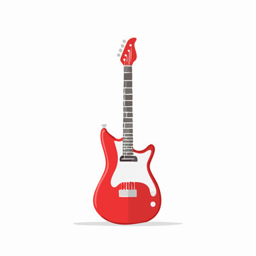 Red Electric Guitar Illustration