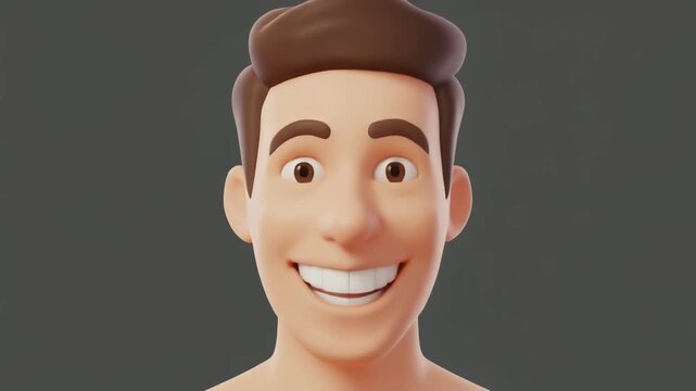 幸福感あふれる透明肌の3D笑顔ポートレートアニメーション