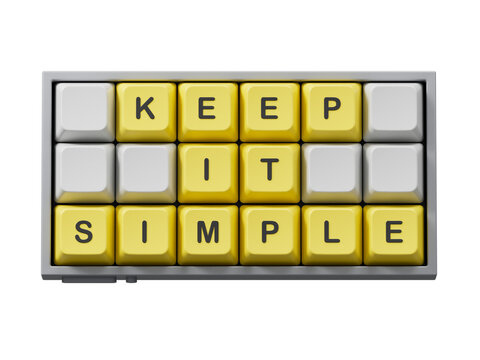 Keep it Simple symbol. Concept words Keep it Simple on Computer keyboard keys.Business and Keep it Simple concept. Copy space.Supports PNG files with transparent backgrounds.