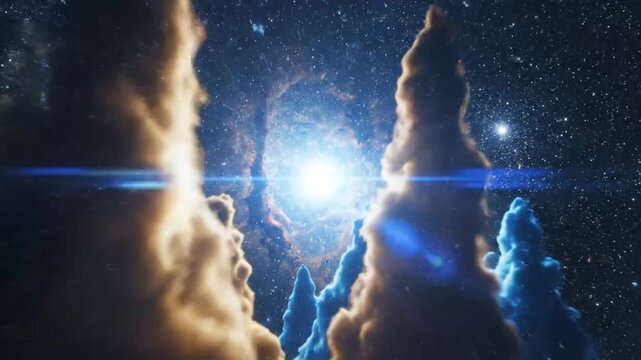 Nebula in deep space with stars and cosmic dust a colorful high-definition view of a distant in outer space filled with glowing gas dust twinkling galaxy universe astronomy outer space
