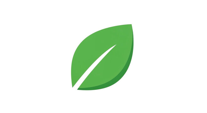 Modern Organic Bio Leaf Logo Template with Clean Lines Vector Clip Art