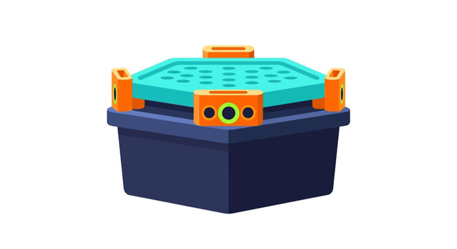 Colorful Plastic Toy Sandbox with Lid and Handles.