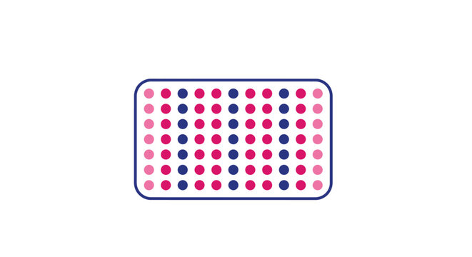 Colorful circular pattern with dotted grid arrangement design.