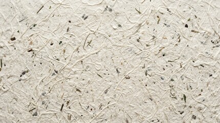 Fototapeta premium Textured handmade paper background with visible fibers and organic inclusions