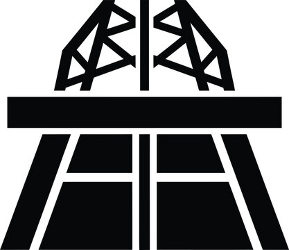 Road or track overpass silhouette icon