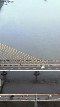 Vertical Aerial Shot of Atal Setu Bridge Goa India