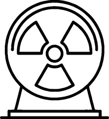 Fototapeta premium Radioactive hazard warning symbol line art