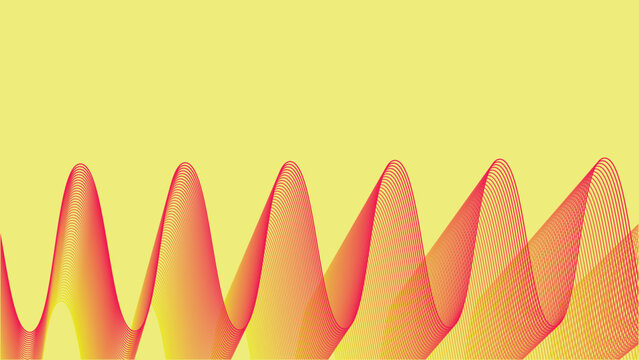 Abstract red orange wave seamless pattern background with yellow contrast decorative sinusoidal design for modern digital art wallpaper