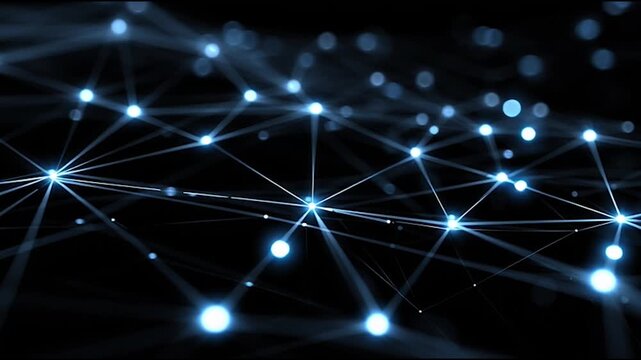 Global network on Earth concept Abstract business connection of lines from nodes It is connected to endless nodes and represents the innovation of communication in the networking