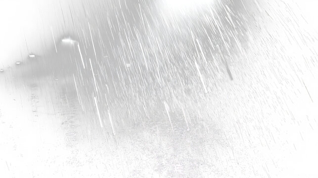 Realistic raindrops with white cloud storm effect PNG