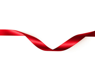 Obraz premium Decorative red ribbon bow isolated on white background PNG