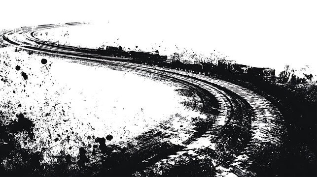 Black tyre mark collection with drift racing overlay PNG