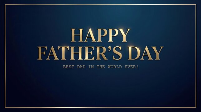 Luxury Golden Happy Father&rsquo;s Day Typography on Dark Background