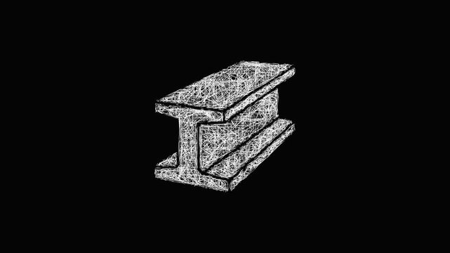 Sketch steel material icon animation - smooth progressive reveal