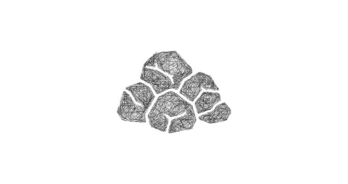 Sketch coal material icon animation - smooth progressive reveal