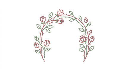 Fototapeta premium Delicate Rose Archway Floral Design Element.